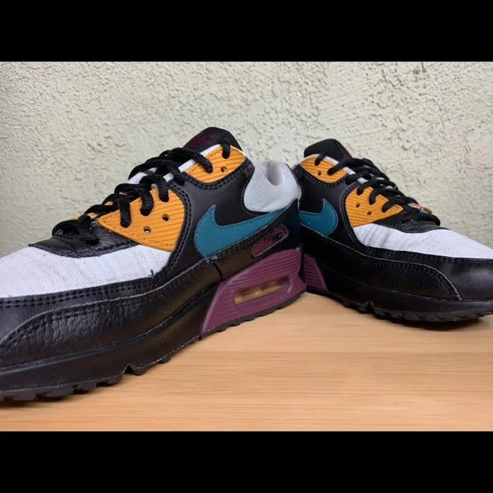RARE‎ 🚀 Nike Wmns Air Max 90 Silver Bordeaux Teal Light Geode 325213-058 Size 7